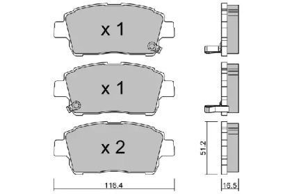 Комплект тормозных колодок AISIN BPTO-1004